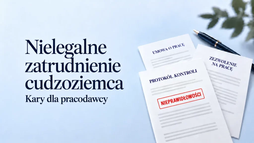 Dokumenty zatrudnienia cudzoziemca i protokół kontroli z oznaczeniem nieprawidłowości.